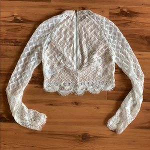 Fashion Nova White Lace Two-Piece